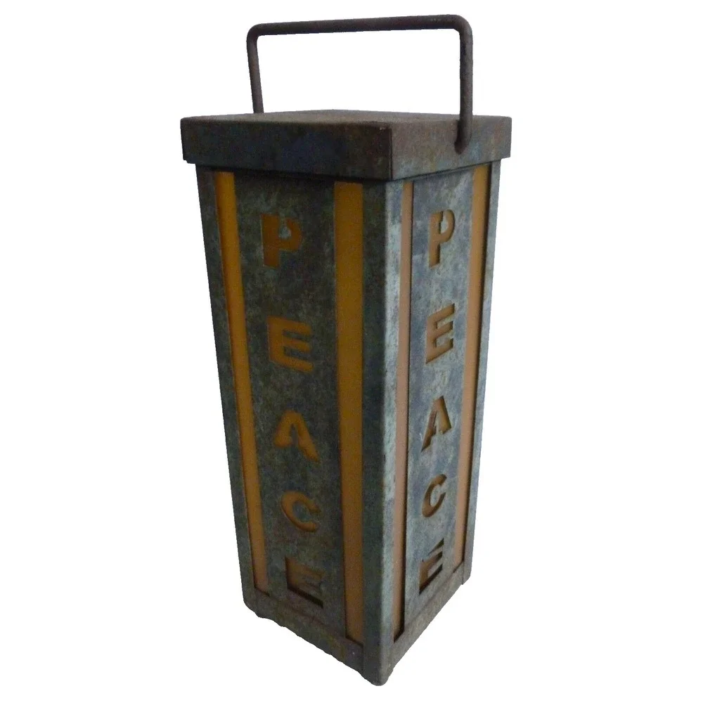 Peace Garden Table Patio Lantern - Outdoor/Indoor Patio Décor Broken L.E.D Light